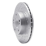 Dynamic Friction 1987-1989 Nissan 300ZX Turbo Front Left Drilled Silver Brake Rotor by Dynamic Friction Company 621-67025L