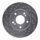 Dynamic Friction 1987-1989 Nissan 300ZX Turbo Front Left Drilled Silver Brake Rotor by Dynamic Friction Company 621-67025L
