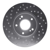 Dynamic Friction 1987-1989 Nissan 300ZX Turbo Front Right Drilled Silver Brake Rotor by Dynamic Friction Company 621-67025R