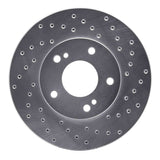 Dynamic Friction 1987-1989 Nissan 300ZX Turbo Front Right Drilled Silver Brake Rotor by Dynamic Friction Company 621-67025R