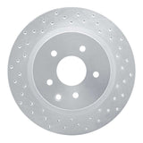 Dynamic Friction 2005-2021 Nissan 350Z Rear Right Drilled Silver Brake Rotor by Dynamic Friction Company 621-67055R