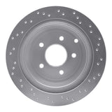 Dynamic Friction 2003-2021 Infiniti FX35 Rear Left Drilled Silver Brake Rotor by Dynamic Friction Company 621-67089L