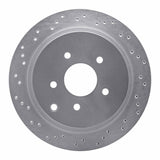 Dynamic Friction 2003-2021 Infiniti FX35 Rear Left Drilled Silver Brake Rotor by Dynamic Friction Company 621-67089L
