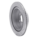 Dynamic Friction 2003-2021 Infiniti FX35 Rear Left Drilled Silver Brake Rotor by Dynamic Friction Company 621-67089L