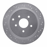 Dynamic Friction 2003-2021 Infiniti FX35 Rear Right Drilled Silver Brake Rotor by Dynamic Friction Company 621-67089R