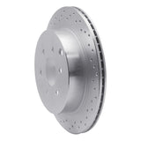 Dynamic Friction 2005-2012 Nissan Pathfinder Rear Left Drilled Silver Brake Rotor by Dynamic Friction Company 621-67093L