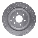 Dynamic Friction 2005-2012 Nissan Pathfinder Rear Left Drilled Silver Brake Rotor by Dynamic Friction Company 621-67093L