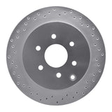 Dynamic Friction 2005-2012 Nissan Pathfinder Rear Left Drilled Silver Brake Rotor by Dynamic Friction Company 621-67093L