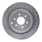 Dynamic Friction 2005-2012 Nissan Pathfinder Rear Right Drilled Silver Brake Rotor by Dynamic Friction Company 621-67093R