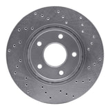 Dynamic Friction 2011-2022 Chevrolet City Express Front Left Drilled Silver Brake Rotor by Dynamic Friction Company 621-67103L