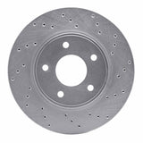 Dynamic Friction 2011-2022 Chevrolet City Express Front Right Drilled Silver Brake Rotor by Dynamic Friction Company 621-67103R