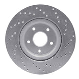 Dynamic Friction 2014-2019 Nissan Rogue Hybrid Front Left Drilled Silver Brake Rotor by Dynamic Friction Company 621-67104L