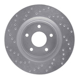 Dynamic Friction 2014-2019 Nissan Rogue Hybrid Front Left Drilled Silver Brake Rotor by Dynamic Friction Company 621-67104L