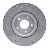 Dynamic Friction 2014-2019 Nissan Rogue Hybrid Front Right Drilled Silver Brake Rotor by Dynamic Friction Company 621-67104R