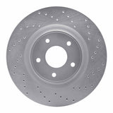 Dynamic Friction 2014-2019 Nissan Rogue Hybrid Front Right Drilled Silver Brake Rotor by Dynamic Friction Company 621-67104R