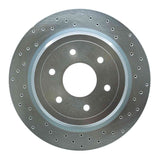 Dynamic Friction 2016-2021 Nissan Titan XD Rear Right Drilled Silver Brake Rotor by Dynamic Friction Company 621-67109R