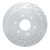 Dynamic Friction 2017-2021 Nissan Titan Rear Left Drilled Silver Brake Rotor by Dynamic Friction Company 621-67110L