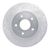 Dynamic Friction 2017-2022 Nissan Leaf Rear Left Drilled Silver Brake Rotor by Dynamic Friction Company 621-67111L