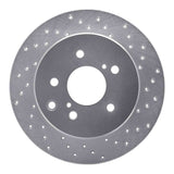 Dynamic Friction 1990-1996 Infiniti Q45 Rear Right Drilled Silver Brake Rotor by Dynamic Friction Company 621-68003R