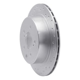 Dynamic Friction 1993-2001 Infiniti J30 Rear Left Drilled Silver Brake Rotor by Dynamic Friction Company 621-68004L