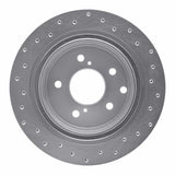Dynamic Friction 1993-2001 Infiniti J30 Rear Left Drilled Silver Brake Rotor by Dynamic Friction Company 621-68004L