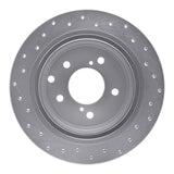 Dynamic Friction 1993-2001 Infiniti J30 Rear Right Drilled Silver Brake Rotor by Dynamic Friction Company 621-68004R