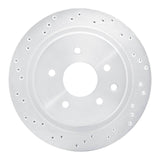 Dynamic Friction 2002-2006 Infiniti M45 Rear Left Drilled Silver Brake Rotor by Dynamic Friction Company 621-68006L