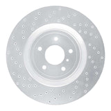 Dynamic Friction 2008-2021 Nissan 350Z Front Left Drilled Silver Brake Rotor by Dynamic Friction Company 621-68012L