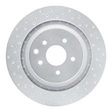 Dynamic Friction 2008-2020 Nissan 350Z Rear Left Drilled Silver Brake Rotor by Dynamic Friction Company 621-68013L