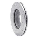 Dynamic Friction 1988-2007 Dodge 2000 GTX Front Left Drilled Silver Brake Rotor by Dynamic Friction Company 621-72022L