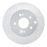 Dynamic Friction 2006-2012 Mitsubishi Eclipse Rear Left Drilled Silver Brake Rotor by Dynamic Friction Company 621-72040L