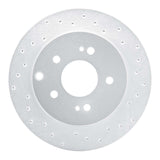 Dynamic Friction 2006-2012 Mitsubishi Eclipse Rear Right Drilled Silver Brake Rotor by Dynamic Friction Company 621-72040R