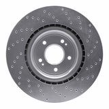 Dynamic Friction 2008-2015 Mitsubishi Lancer Front Left Drilled Silver Brake Rotor by Dynamic Friction Company 621-72043L