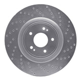 Dynamic Friction 2008-2015 Mitsubishi Lancer Front Right Drilled Silver Brake Rotor by Dynamic Friction Company 621-72043R