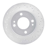 Dynamic Friction 2014-2015 Mitsubishi Mirage Front Right Drilled Silver Brake Rotor by Dynamic Friction Company 621-72045R