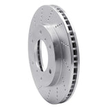 Dynamic Friction 2000-2006 Mitsubishi Montero Front Left Drilled Silver Brake Rotor by Dynamic Friction Company 621-72057L