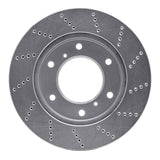 Dynamic Friction 2000-2006 Mitsubishi Montero Front Left Drilled Silver Brake Rotor by Dynamic Friction Company 621-72057L