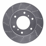 Dynamic Friction 2000-2006 Mitsubishi Montero Front Left Drilled Silver Brake Rotor by Dynamic Friction Company 621-72057L