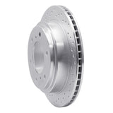 Dynamic Friction 2000-2006 Mitsubishi Montero Rear Left Drilled Silver Brake Rotor by Dynamic Friction Company 621-72058L