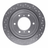 Dynamic Friction 2000-2006 Mitsubishi Montero Rear Left Drilled Silver Brake Rotor by Dynamic Friction Company 621-72058L