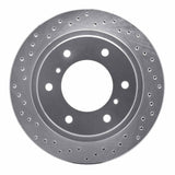 Dynamic Friction 2000-2006 Mitsubishi Montero Rear Left Drilled Silver Brake Rotor by Dynamic Friction Company 621-72058L