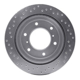 Dynamic Friction 2000-2006 Mitsubishi Montero Rear Right Drilled Silver Brake Rotor by Dynamic Friction Company 621-72058R