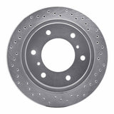 Dynamic Friction 2000-2006 Mitsubishi Montero Rear Right Drilled Silver Brake Rotor by Dynamic Friction Company 621-72058R