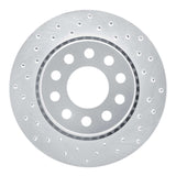 Dynamic Friction 1990-1997 Audi S4 Rear Left Drilled Silver Brake Rotor by Dynamic Friction Company 621-73013L