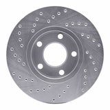 Dynamic Friction 1990-1997 Audi S4 Front Right Drilled Silver Brake Rotor by Dynamic Friction Company 621-73014R