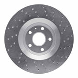 Dynamic Friction 2012-2015 Audi TT Quattro (Excl RS) Front Left Drilled Silver Brake Rotor by Dynamic Friction Company 621-73069L