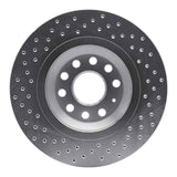 Dynamic Friction 2006-2022 Audi A3 Quattro Rear Right Drilled Silver Brake Rotor by Dynamic Friction Company 621-74030R