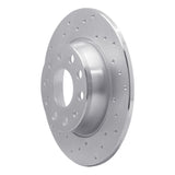 Dynamic Friction 2005-2022 Audi A3 Rear Left Drilled Silver Brake Rotor by Dynamic Friction Company 621-74031L