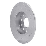 Dynamic Friction 2005-2022 Audi A3 Rear Left Drilled Silver Brake Rotor by Dynamic Friction Company 621-74031L