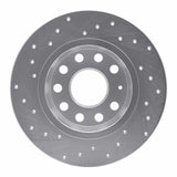 Dynamic Friction 2005-2022 Audi A3 Rear Right Drilled Silver Brake Rotor by Dynamic Friction Company 621-74031R